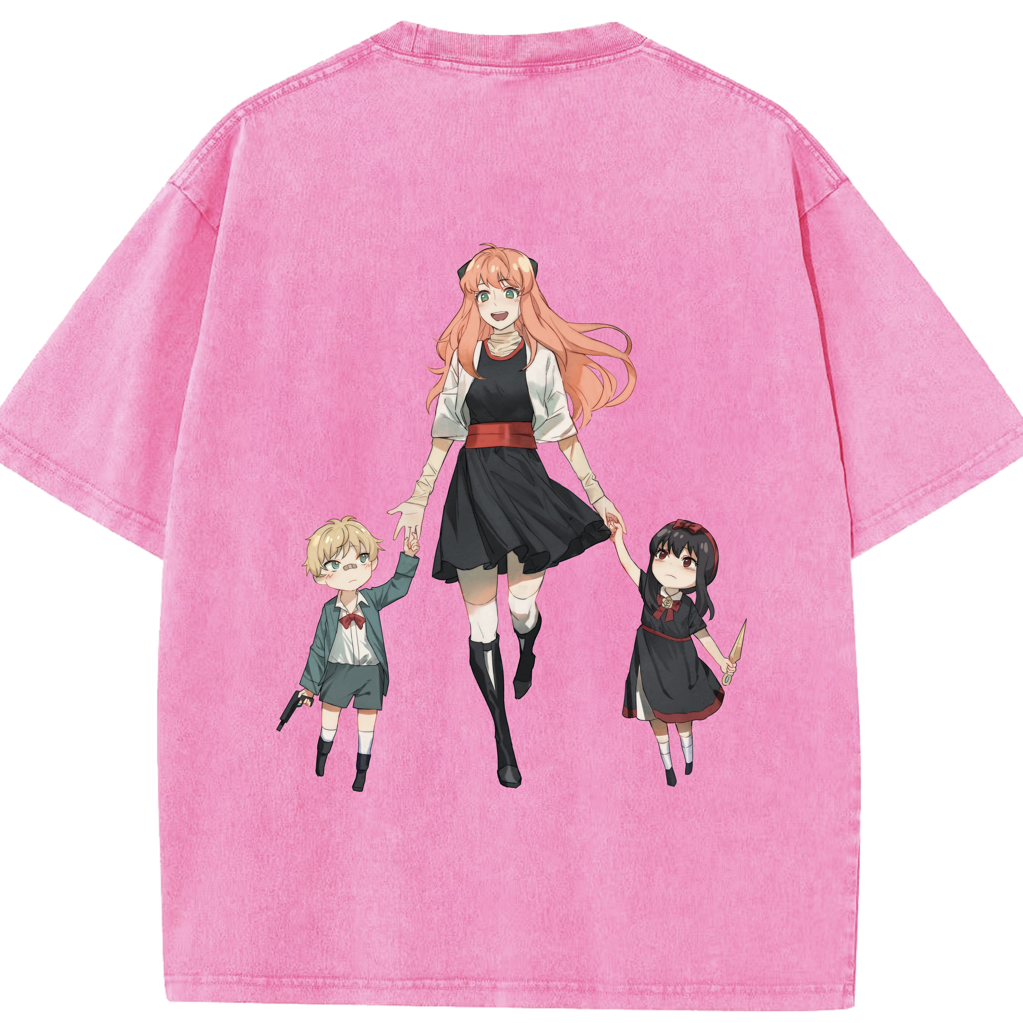 （画像用） SPY×FAMILY间谍家家酒 綿100% ヴィンテージ風 半袖Tシャツ（背面プリント）
